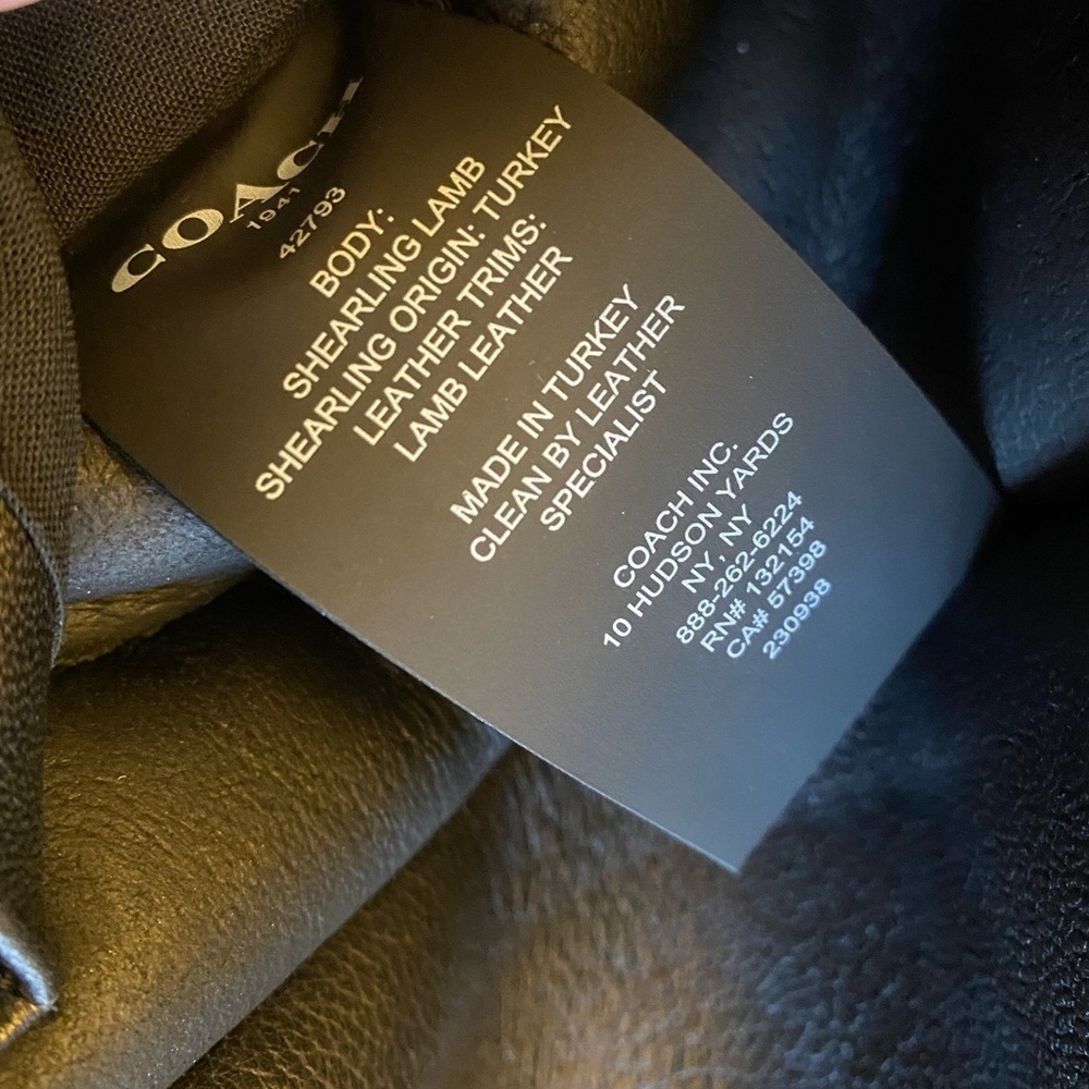 Coach Black Lamb Leather Shearling Reversible Vest 🆕 - Picture 4 of 14